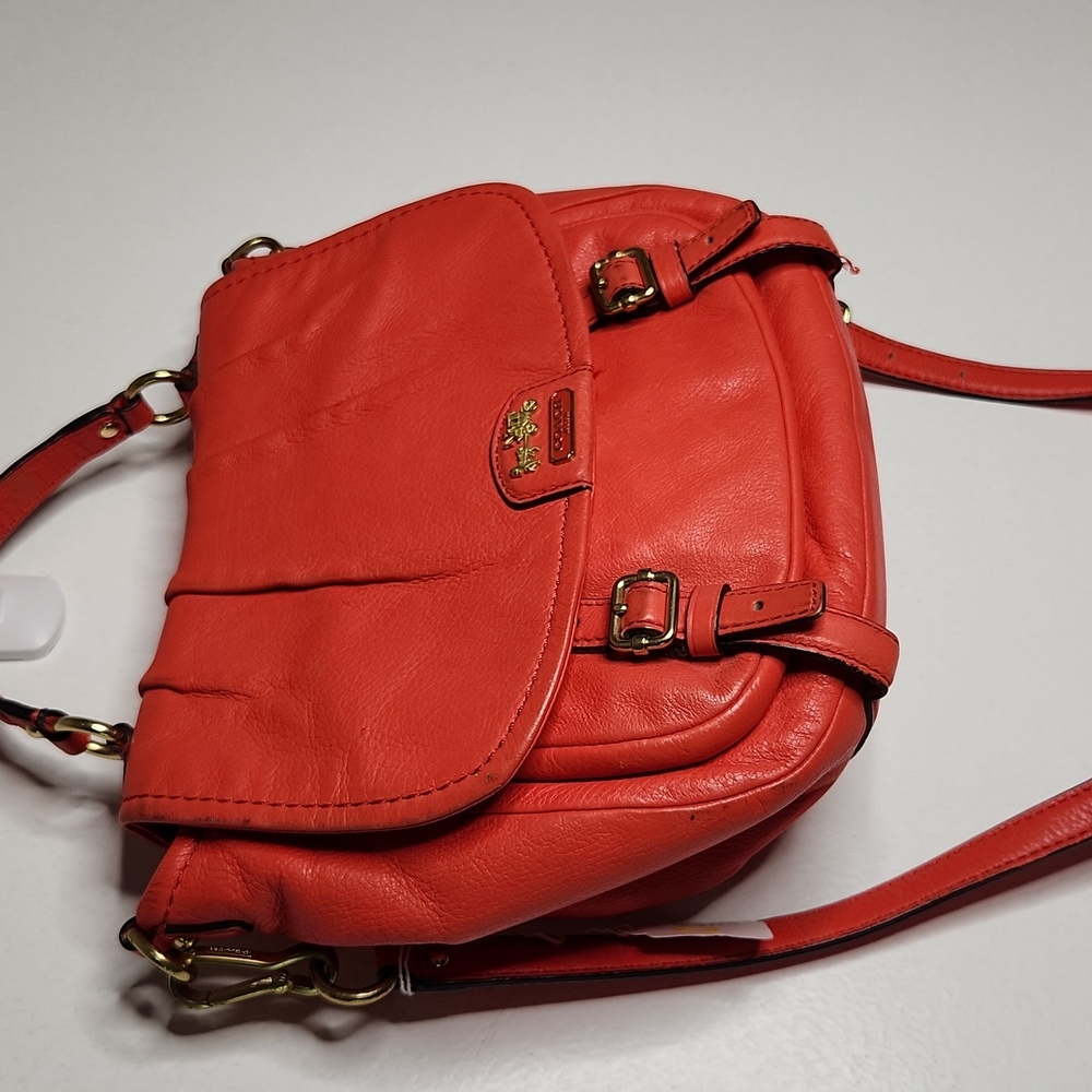 #203 COACH Orange Leather Anabelle Saddle Bag. Preloved Item Sold As Is - Picture 2 of 6